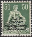 Helvetia with Sword (BIT/ILO overprint)