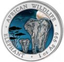 100 Shillings (1 ounce - Elephant Day and Night)