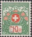 Swiss coat of arms; rhododendron