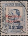 King Alfonso XIII and Queen overprinted "Republica espanola"
