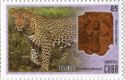 Leopard (Panthera pardus) and Nigerian bronze plaque