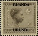 Head-dress of Babuende woman overprinted