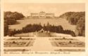 Wien, Schönbrunn. Blick auf das Blumenparterre, Neptungrotte u. Gloriette.