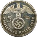 5 Reichsmark (president Paul von Hindenburg A, D, E, F, G, J)