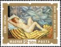 "Honi soit qui mal y pense" (reclining nude) by István Csók