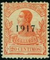 Alfonso XIII, overprinted 1917
