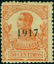Alfonso XIII, overprinted 1917
