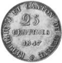 25 Centimes (Post French occupation - 1815~48)
