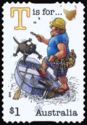 T is for Tasmania map, Tasmanian devil, Tradesman in Tinnie