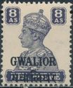 King George VI wearing Imperial Crown of India - overprinted