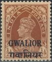 King George VI wearing Imperial Crown of India - overprinted