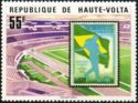 Stadium and brasilian stamp