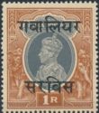King George VI wearing Imperial Crown of India - overprinted