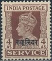 King George VI wearing Imperial Crown of India - overprinted