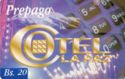 Prepago Cotel logo, blue left down corner