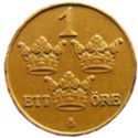 1 Öre (Small cross on crown) 