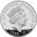10 Pounds (The Queen's Beasts, Red Dragon of Wales - Silver Piedfort)
