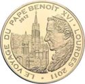 100 CFA Francs (Pope voyages. Lourdes 2011)