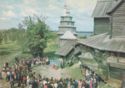 Novgorod. Museum of Wooden Architecture "Vitoslavlitsy". Folklore festival