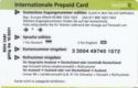 Internationale Prepaid Card