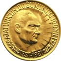 1 Lira (100th Anniversary Mustafa Kemal Atatürk - Gold edition)
