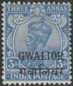 King George V wearing Imperial Crown of India - overprinted