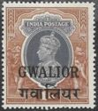 King George VI wearing Imperial Crown of India - overprinted