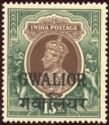 King George VI wearing Imperial Crown of India - overprinted