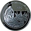 25 Dollars (Discovery of America Series. Seated on shore with shipwreck offshore)