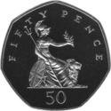 50 Pence (Sitting Libertine "Britannia" - Large)