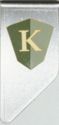 Letter K (logo green grey gold)
