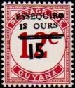 12c Postage Due with wide overprint and surcharge