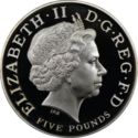5 Pounds (Vivat Regina Coloured - Silver Piedfort)