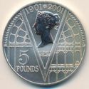 5 Pounds (Centennial of Queen Victoria - Silver edition)
