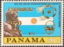 Bolivar and Argentine Flag overprinted in gold Type XII