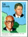 Clinton and Jagan with Guyana Map