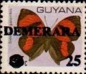 "25" and "DEMERARA" on 35c Butterfly