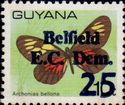 "25" and "Belfield E.C. Dem." on 10c Butterfly