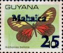 "25" and "Mahaica" on 10c Butterfly
