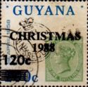"Christmas 1988 120c" on 200c 1/- GB Stamp Issue