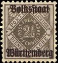Overprint (Volksstaat Wurttemberg) on 1916 issue