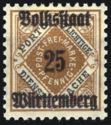 Overprint (Volksstaat Wurttemberg) on 1917 issue
