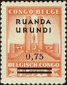 King Alberts I Monument in Leopoldville overprint, surcharge