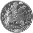 35 Ecu (25 Pounds. Knight on horseback jumping right, three lions on shield)