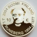 10 Euro (200th Birth anniversary - Johan Ludwig Runsberg)