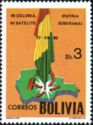 Flag, map of Bolivia