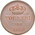 3 Tornesi (Ferdinando II of the Two Sicilies)
