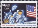 Apollo Astronauts Salute Flag and Spacecraft