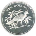 10 Dollars (Avifauna of Belize - Great Curassow - Silver edition)