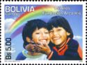 Smiling Children and Rainbow